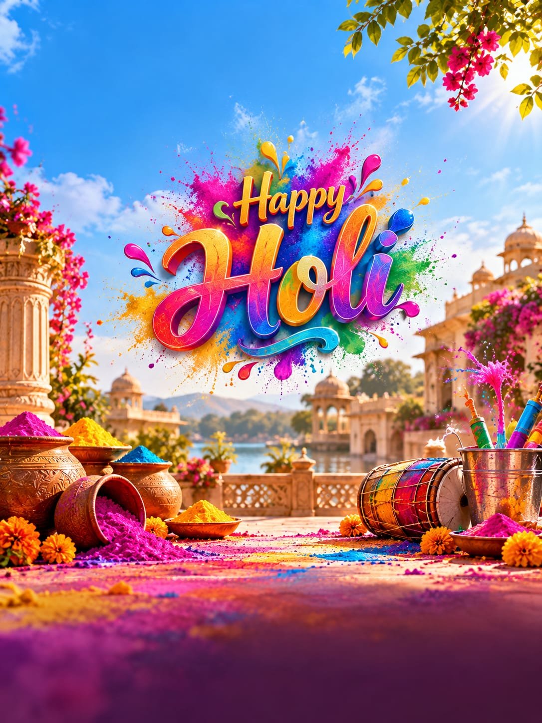 Holi Special Wishes Banner – Happy Holi - Free Editable General Social Media Template