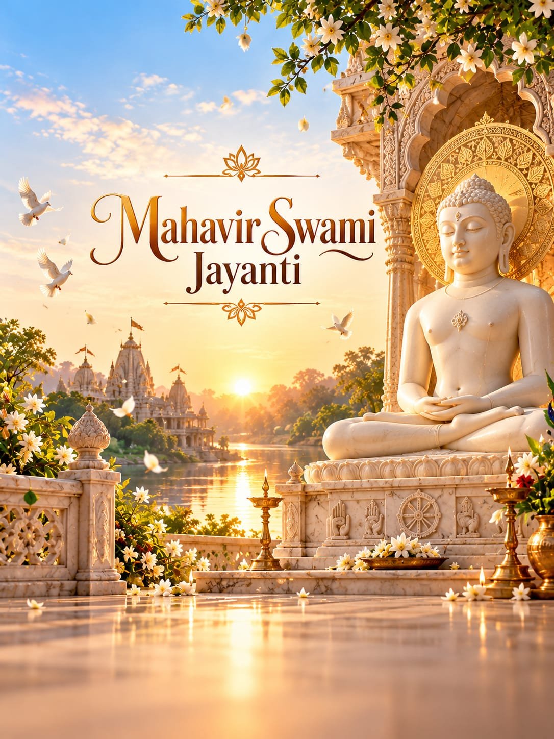 Mahavir Swami Jayanti Special Wishes Banner – Happy Mahavir Jayanti