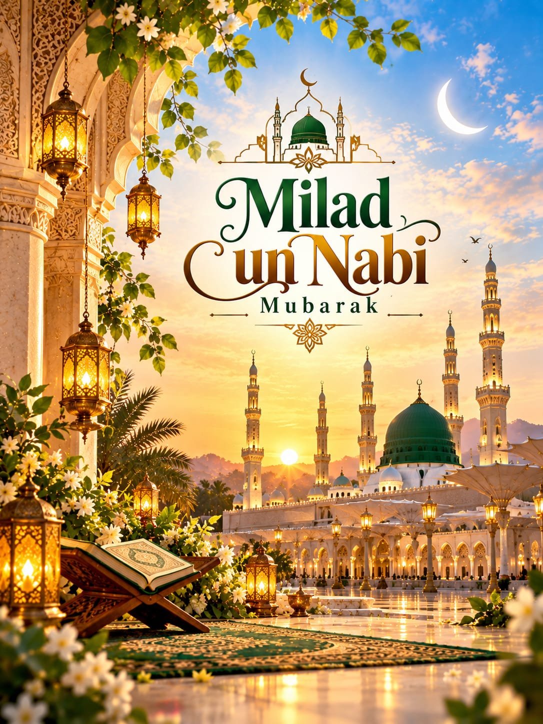 Milad Un Nabi Special Wishes Banner – Eid Milad Un Nabi Mubarak - Free Editable General Social Media Template