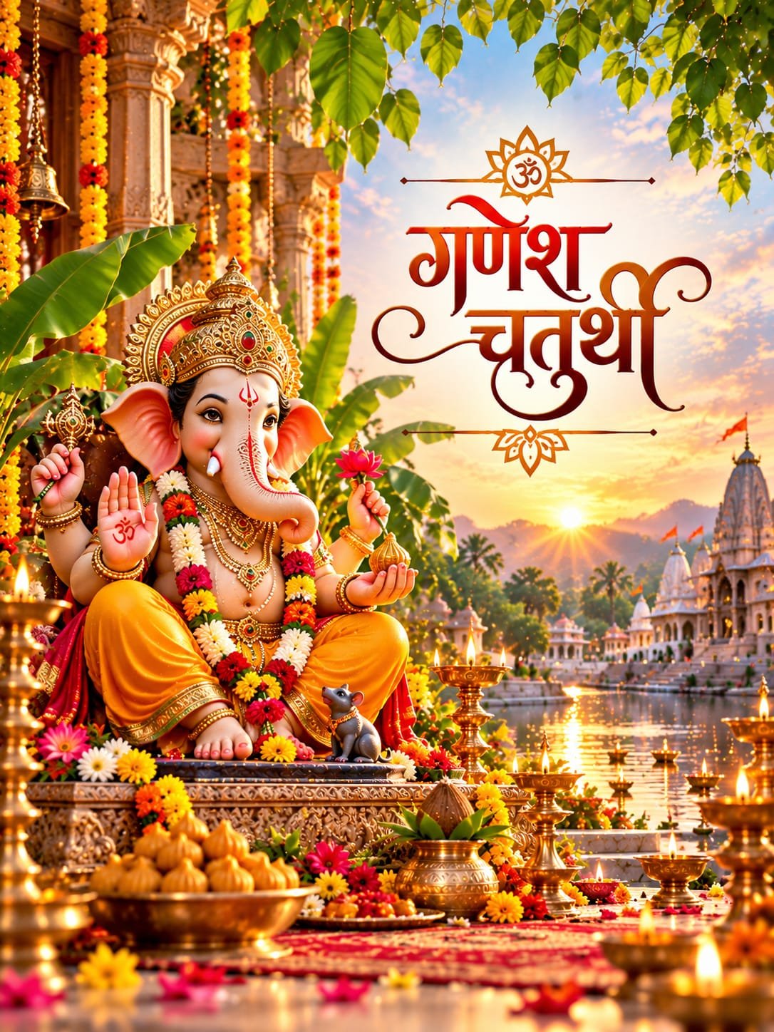 Ganesh Chaturthi Special Wishes Banner – Shubh Ganesh Chaturthi - Free Editable General Social Media Template