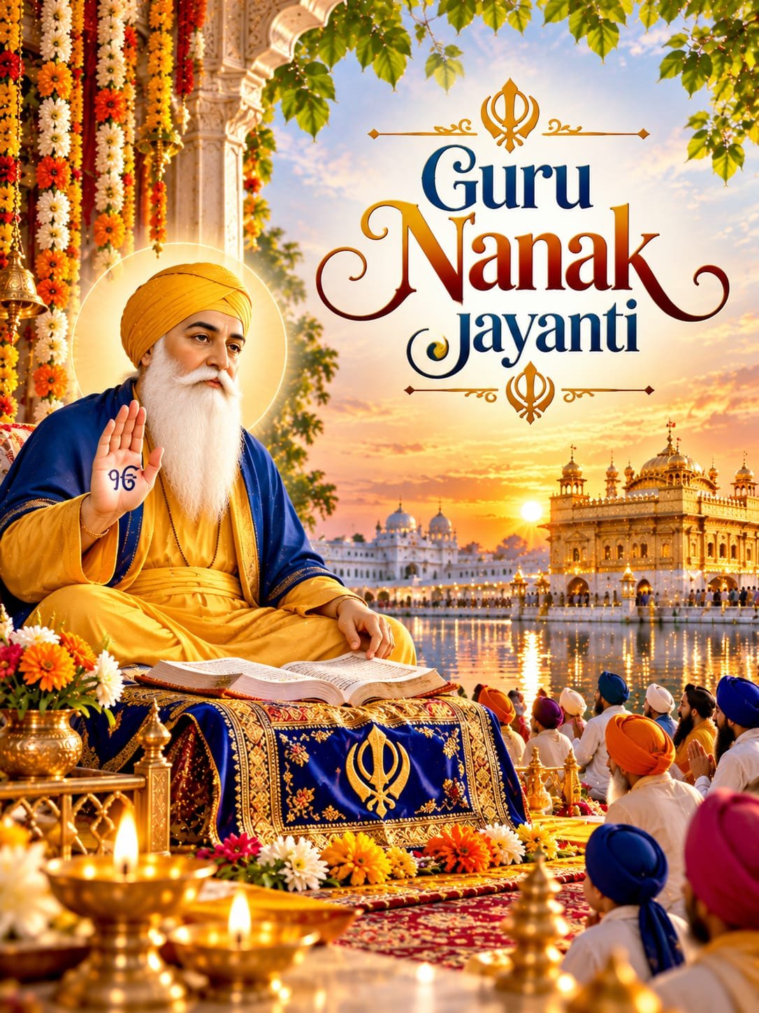 Guru Nanak Jayanti Special Wishes Banner – Happy Guru Nanak Jayanti - Free Editable General Social Media Template