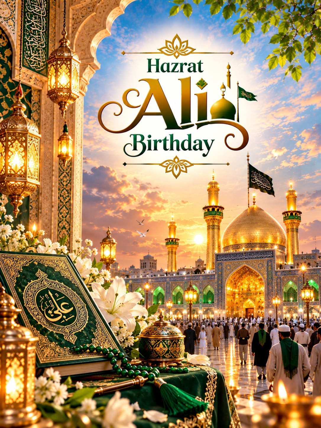 Hazrat Ali Birthday Special Wishes Banner – Ya Ali - Free Editable General Social Media Template